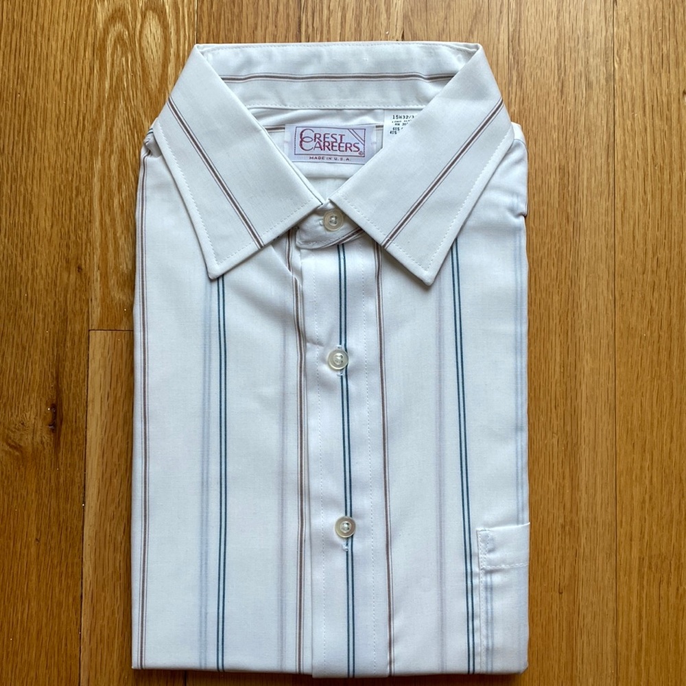Vintage NWT Striped Dress Shirt 15.5x32/33